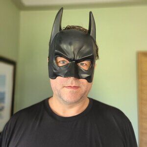 Batman Mask Rubie's Costume Co. Adult S08 Black Hard Molded Plastic Elastic Band